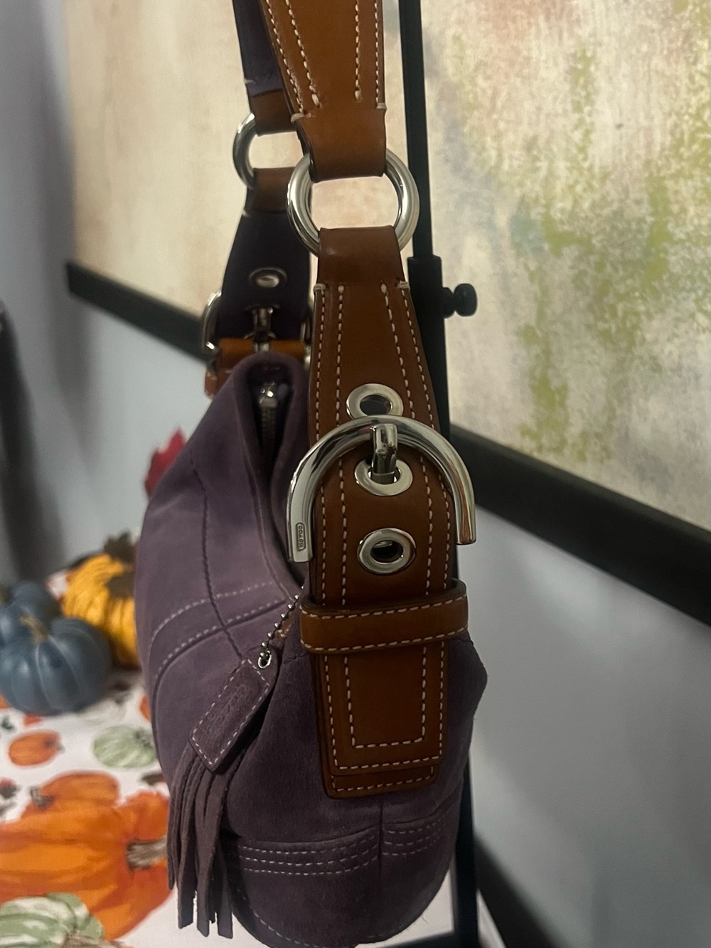 Vintage 2005 Coach Lavender Suede Soho Shoulder Bag with Tassel - Picture 6 of 12